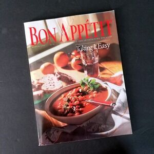 Vintage Bon Appetit Magazine March 1995 Taking It Easy Food Entertaining‎ 90s